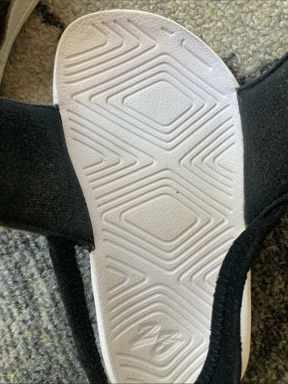 Air Jordan Hydro 7 'Black Metallic Gold Slide Slingback Sandals Size 8C Velcro